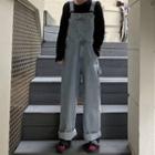 Denim Pinafore Wide Leg Jeans