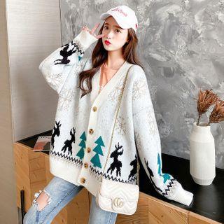 Christmas Tree Print Cardigan