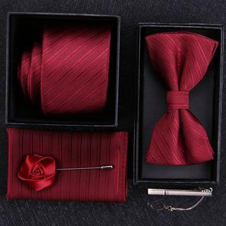 Set: Neck Tie + Bow Tie + Pocket Square + Tie Bar