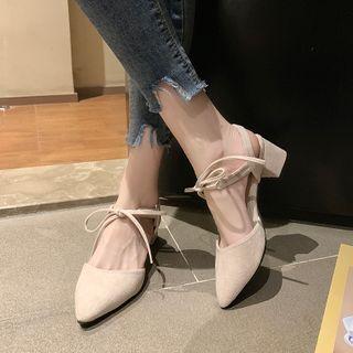 Chunky Heel Bow Mary Jane Sandals