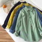 Fleece-lined Boxy Corduroy Shirt