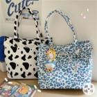 Cow Print Tote Bag / Leopard Print Tote Bag / Bag Charm / Set