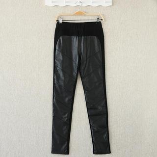 Faux Leather Front Panel Legging