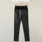 Faux Leather Front Panel Legging