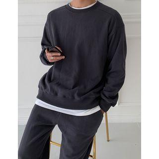 Fleece-lined Plain Sweatshirt In 10 Colors