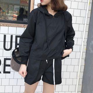 Set: Half Zip Hoodie + Drawstring Shorts