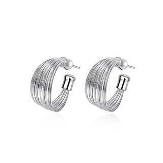 Fashion Simple Geometric Earrings Silver - One Size