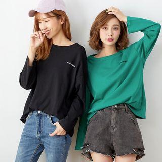 Long Sleeve Lettering Loose T-shirt