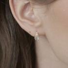Rhinestone Layered Sterling Silver Hoop Earring 1 Pair - Multicolor Rhinestone - Silver - One Size