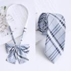 Plaid Adjustable Pre-tied Bow Tie / Neck Tie