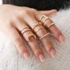 Set Of 11: Alloy Ring (assorted Designs)
