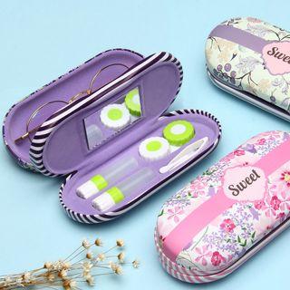 Floral Print Eyeglasses / Contact Lens Case