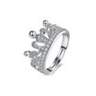 Noble And Bright Crown Cubic Zircon Adjustable Ring Silver - One Size