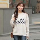 Latte Printed Slit-side Sweater