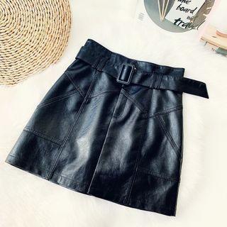 Faux Leather Skinny Mini Skirt