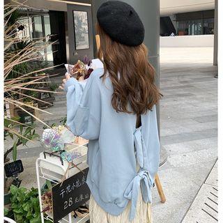 Tie-back Sweatshirt Blue - One Size