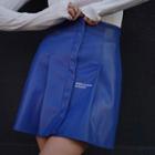 Pu Leather Print A-line Skirt