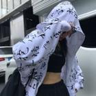 Chinese Character Hood Zip Jacket