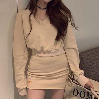 V-neck Pullover / Pencil Skirt