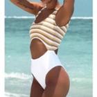Striped Cut Out Bikini