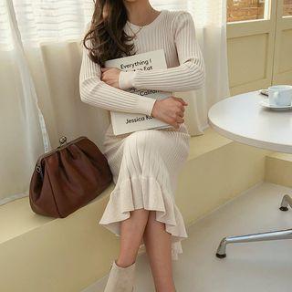 Crewneck Knit Mermaid Dress