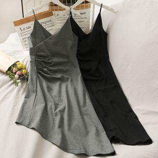 Asymmetric Sleeveless Wrapped Mini Dress
