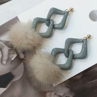 Chenille Bobble Dangle Earring (various Designs)