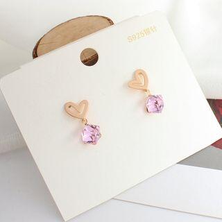 Heart Faux Crystal Drop Earring