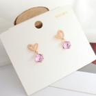 Heart Faux Crystal Drop Earring