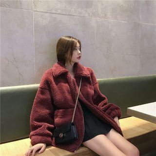 Fleece-lined Faux Fur Zip Jacket