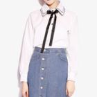 Double Collar Bow Shirt