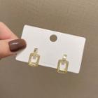 Square Alloy Dangle Earring 1 Pair - E2968 - Gold - One Size