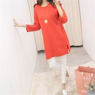 Wool Blend Long Knit Top