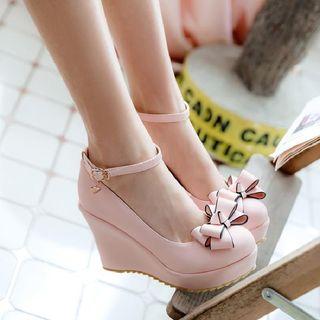 Ankle Strap Bow Detail Wedges