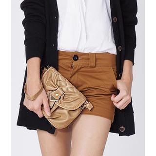 Convertible Faux Leather Handbag Beige -one Size