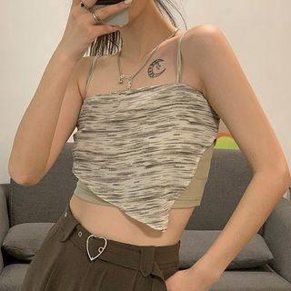 Print Panel Tie-back Cropped Camisole Top
