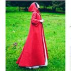 Hooded Long Coat Red - One Size