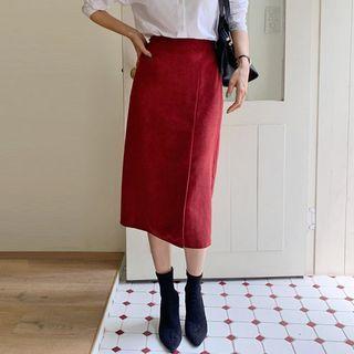 H-line Long Suedette Skirt