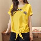 Embroidered Elephant Short-sleeve T-shirt