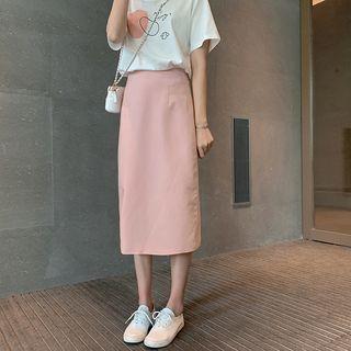 High-waist Midi Straight-fit Skirt