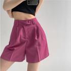 Waistline-details Straight-cut Dress Shorts In 5 Colors