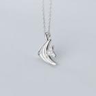 925 Sterling Silver Rhinestone Fish Pendant Necklace S925 Silver - As Shown In Figure - One Size