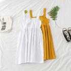 Plain Shirred Loose-fit Jumper Dress