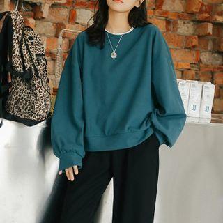 Plain Sweatshirt Teal Green - One Size