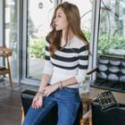 Stripe Slim-fit Knit Top