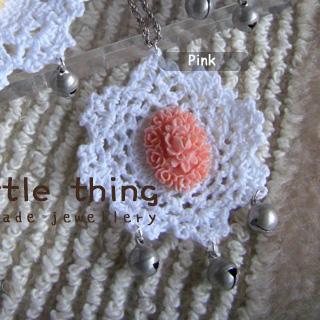 Pink Vintage Flower Lace Necklace