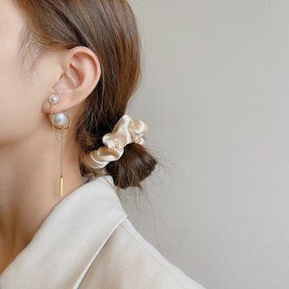 Faux Pearl Chained Alloy Earring E2065 - Gold - One Size