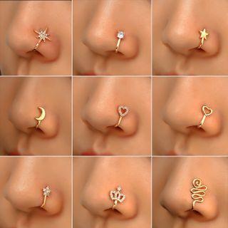 Rhinestone / Alloy Nose Ring (various Designs)