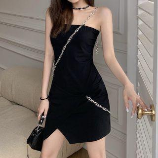 Chain Strap Mini Sheath Dress