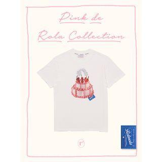 [5th Anniversary] Cake-print T-shirt